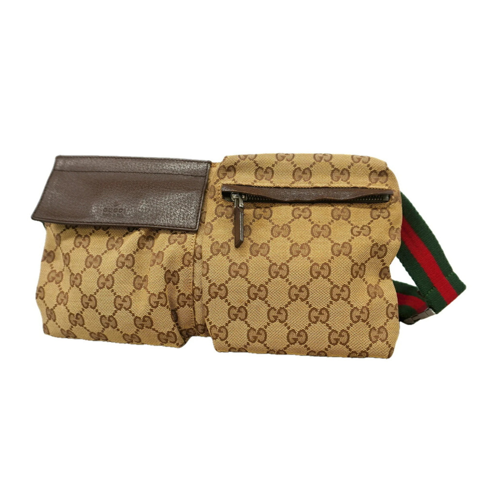 Gucci Bag/Waist Bag GG Canvas Sherry Line 28566 Beige Men's Women's